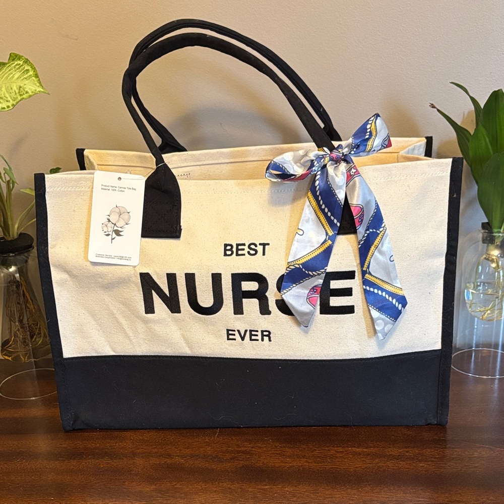 Chic Black and Cream Tote Bag